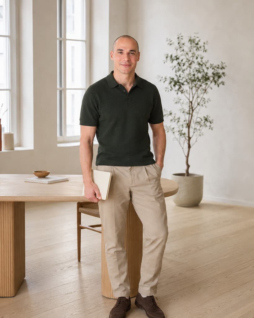 Martin Sandtner, English language coach, standing in a bright room